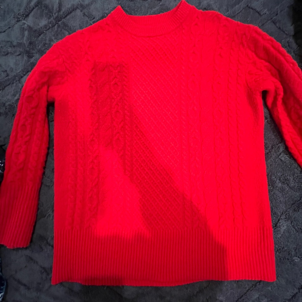 a new day Women's Bright Red Crewneck Sweater